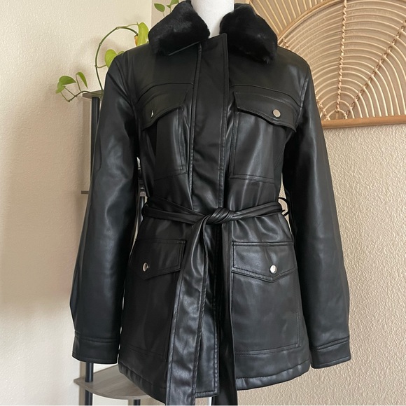 Asos New Look Faux Leather Jacket Size 8 - Picture 11 of 12